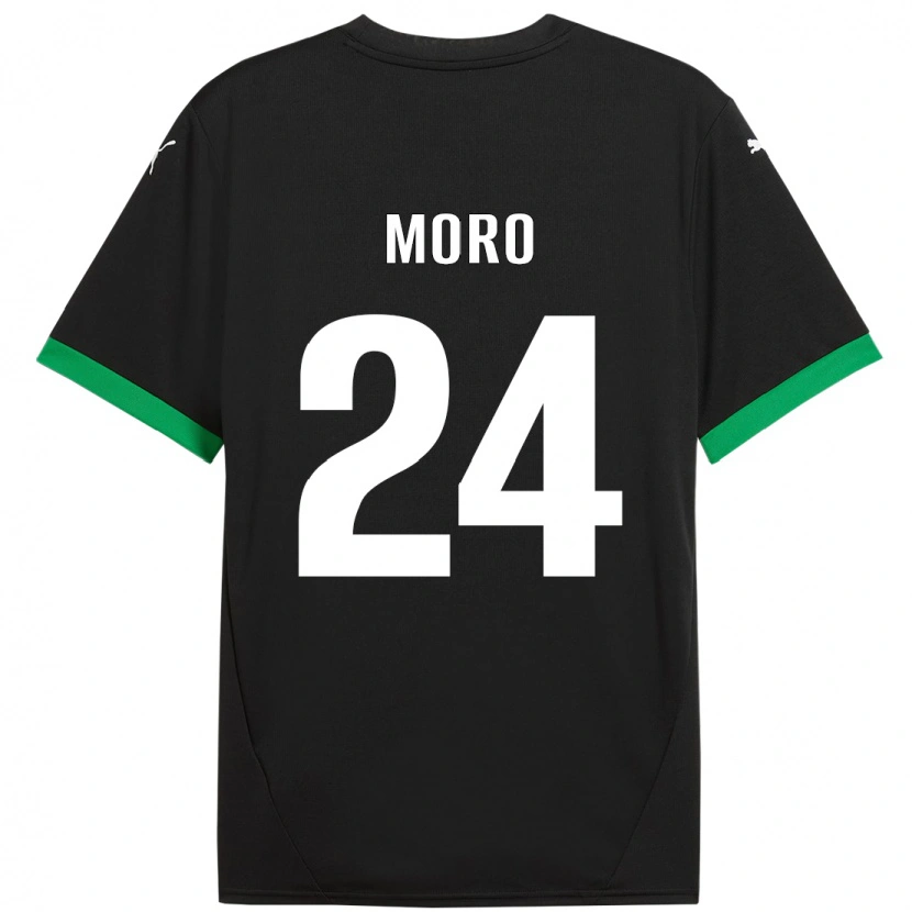 Danxen Barn Luca Moro #24 Svart Mørkegrønn Hjemmetrøye Drakt Trøye 2024/25 Skjorter T-Skjorte