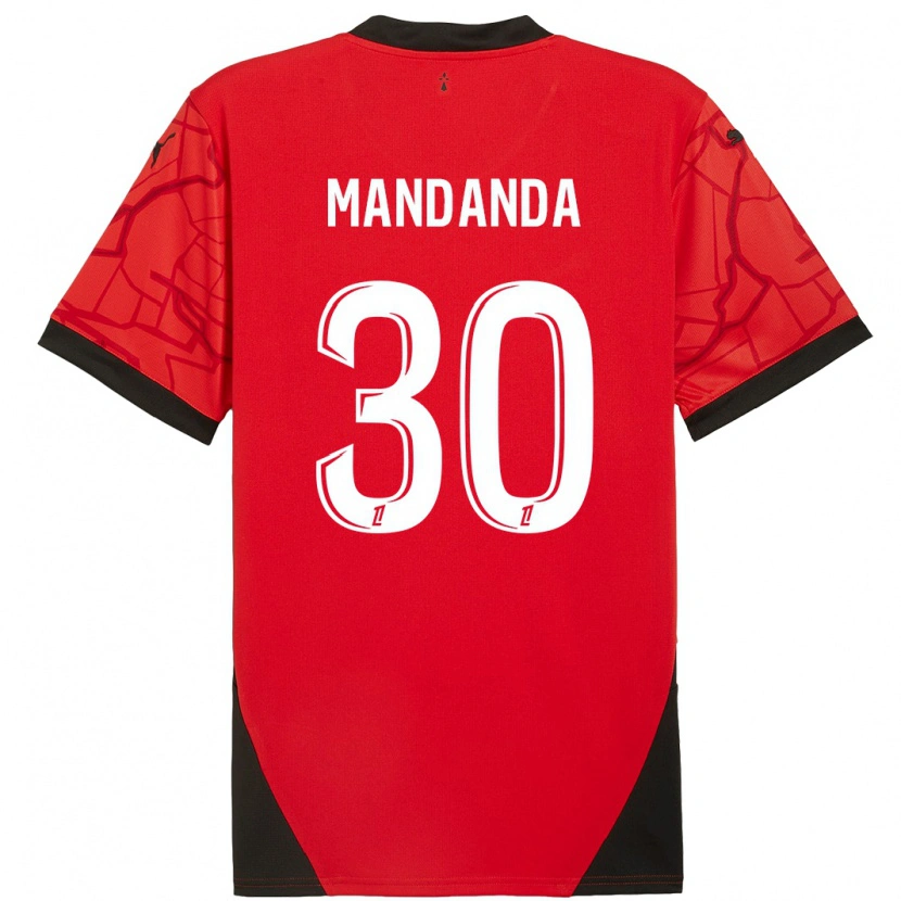 Danxen Barn Steve Mandanda #30 Rød Svart Hjemmetrøye Drakt Trøye 2024/25 Skjorter T-Skjorte
