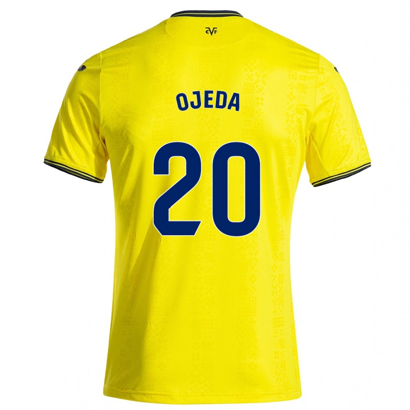 Danxen Barn Thiago Ojeda #20 Gul Svart Hjemmetrøye Drakt Trøye 2024/25 Skjorter T-Skjorte