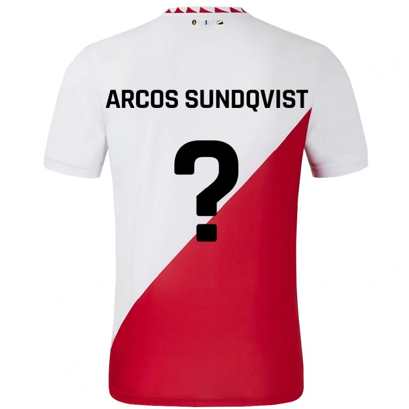 Danxen Barn Gustav Arcos Sundqvist #0 Hvit Rød Hjemmetrøye Drakt Trøye 2024/25 Skjorter T-Skjorte