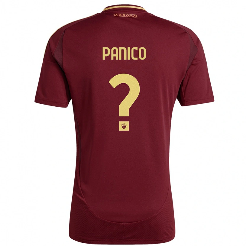 Danxen Barn Francesco Panico #0 Rødt Brunt Gull Hjemmetrøye Drakt Trøye 2024/25 Skjorter T-Skjorte