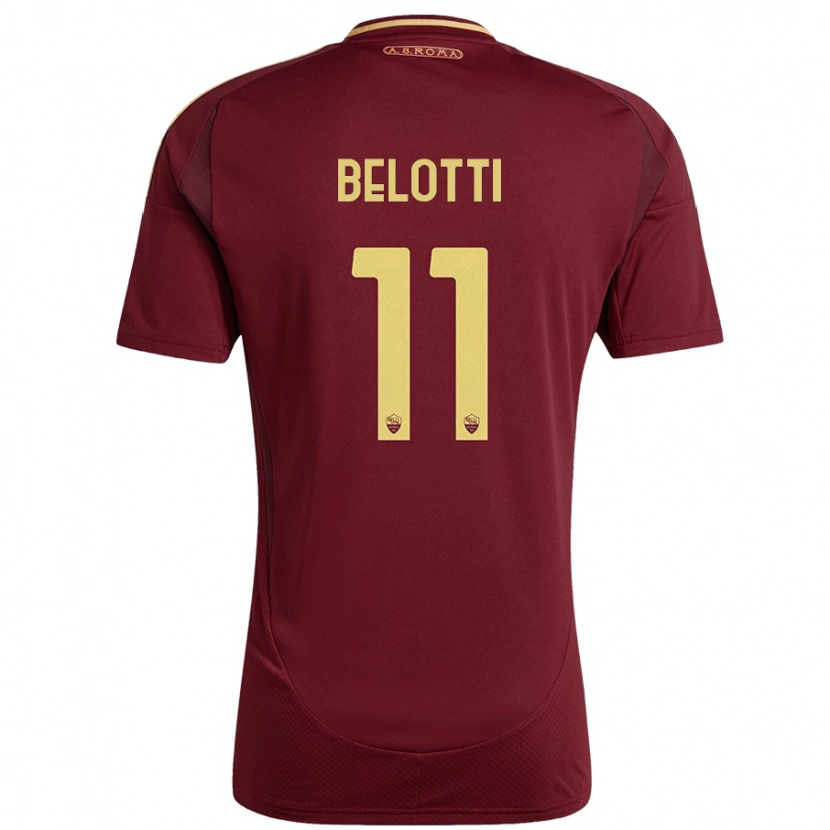 Danxen Barn Andrea Belotti #11 Rødt Brunt Gull Hjemmetrøye Drakt Trøye 2024/25 Skjorter T-Skjorte
