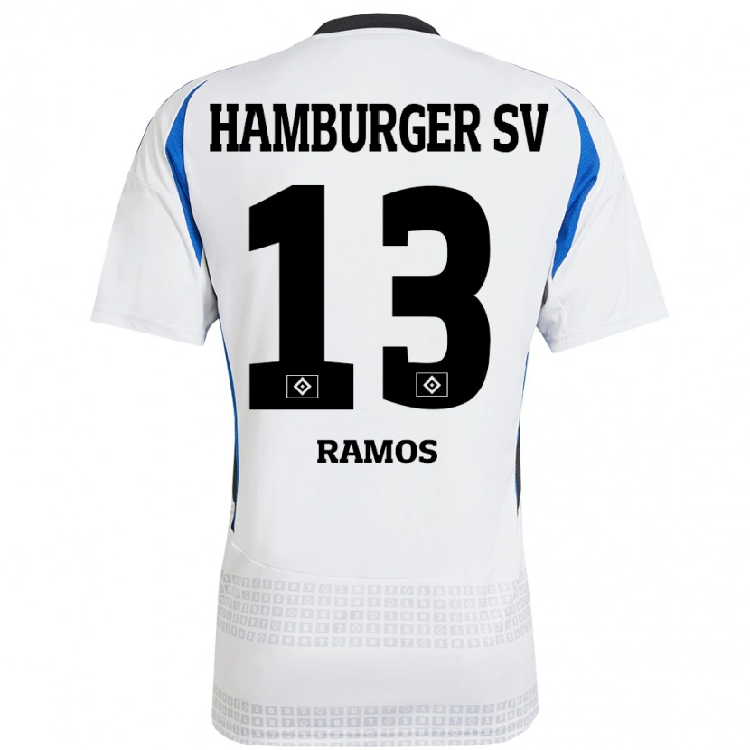 Danxen Barn Guilherme Ramos #13 Hvit Blå Hjemmetrøye Drakt Trøye 2024/25 Skjorter T-Skjorte