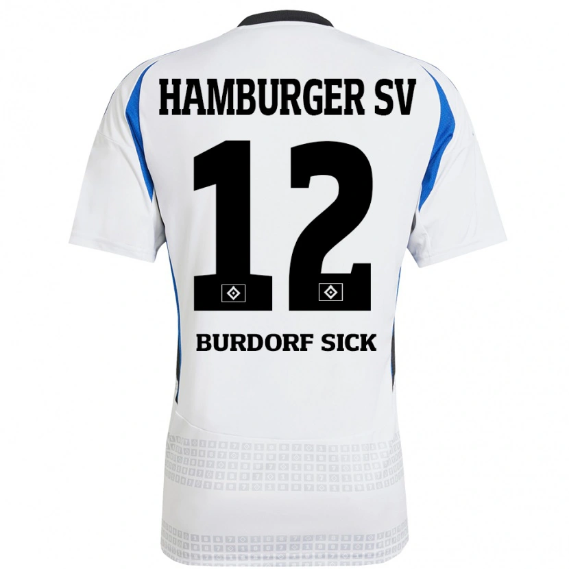 Danxen Barn Emma Burdorf-Sick #12 Hvit Blå Hjemmetrøye Drakt Trøye 2024/25 Skjorter T-Skjorte