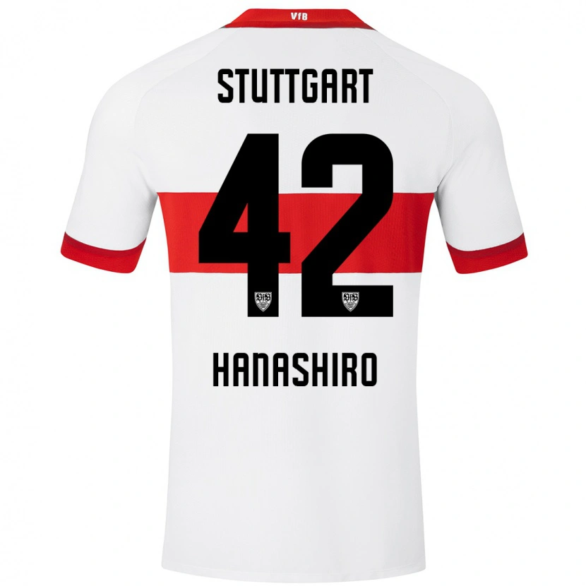 Danxen Barn Rinto Hanashiro #42 Hvit Rød Hjemmetrøye Drakt Trøye 2024/25 Skjorter T-Skjorte