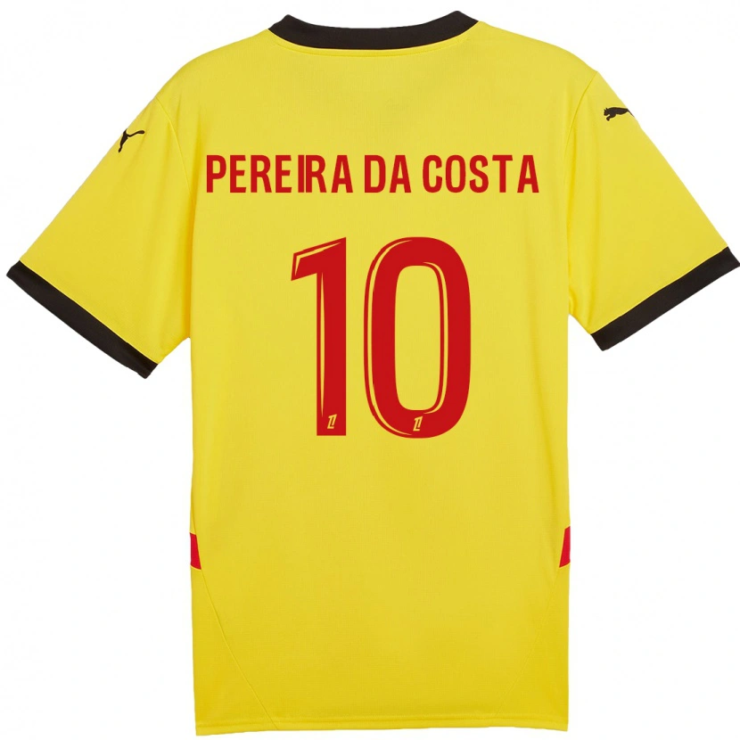 Danxen Barn David Pereira Da Costa #10 Gul Rød Hjemmetrøye Drakt Trøye 2024/25 Skjorter T-Skjorte