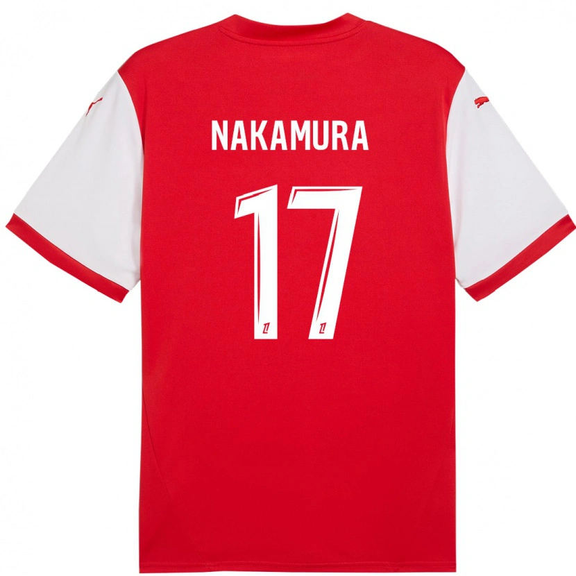 Danxen Barn Keito Nakamura #17 Rød Hvit Hjemmetrøye Drakt Trøye 2024/25 Skjorter T-Skjorte