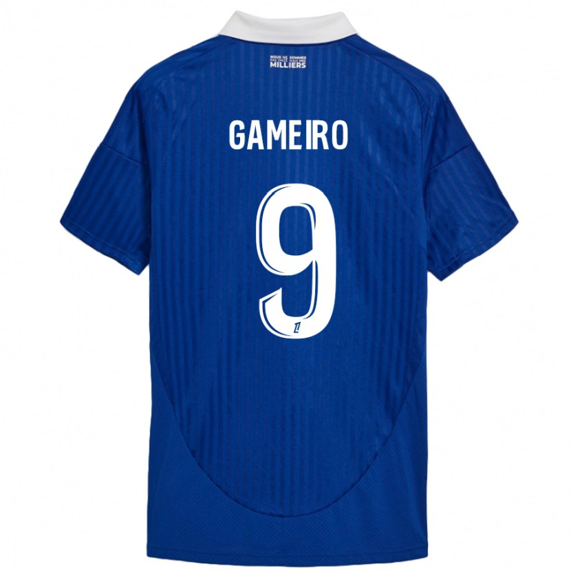 Danxen Barn Kévin Gameiro #9 Blå Hvit Hjemmetrøye Drakt Trøye 2024/25 Skjorter T-Skjorte