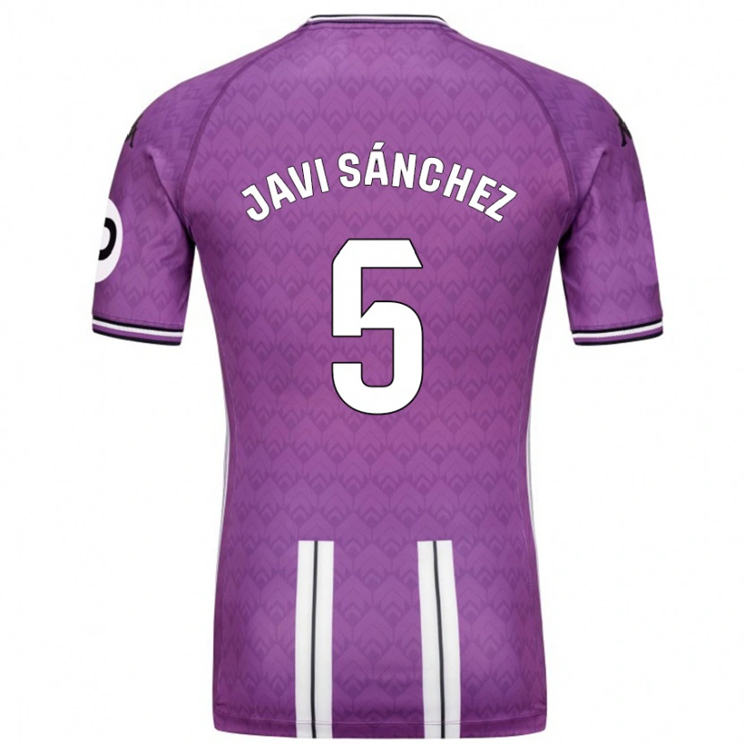 Danxen Barn Javi Sánchez #5 Lilla Hvit Hjemmetrøye Drakt Trøye 2024/25 Skjorter T-Skjorte