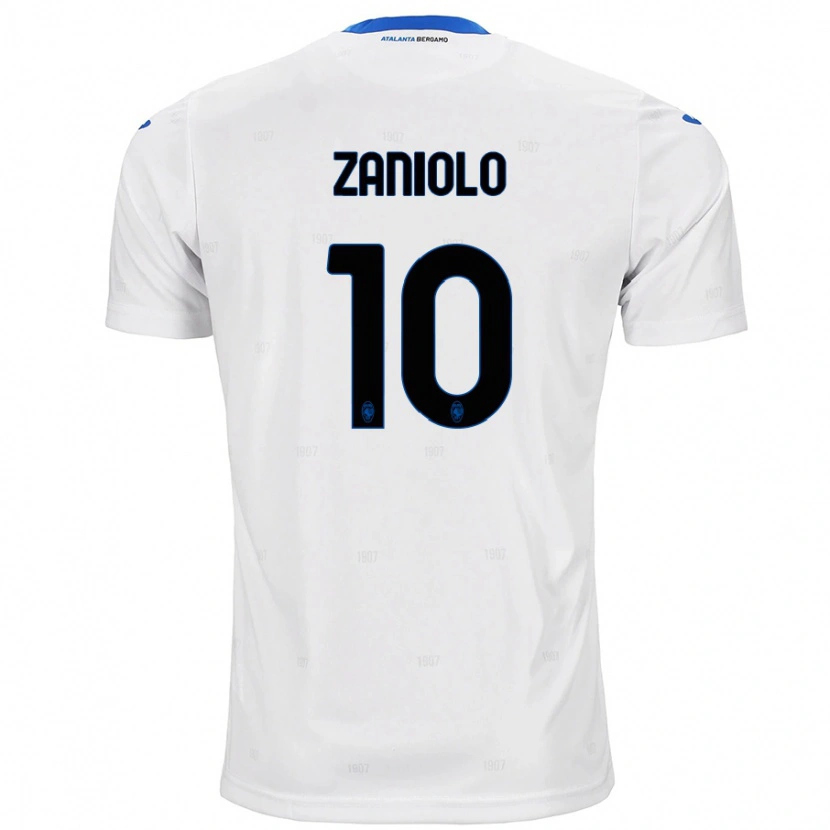 Danxen Barn Nicolò Zaniolo #10 Hvit Bortetrøye Drakt Trøye 2024/25 Skjorter T-Skjorte