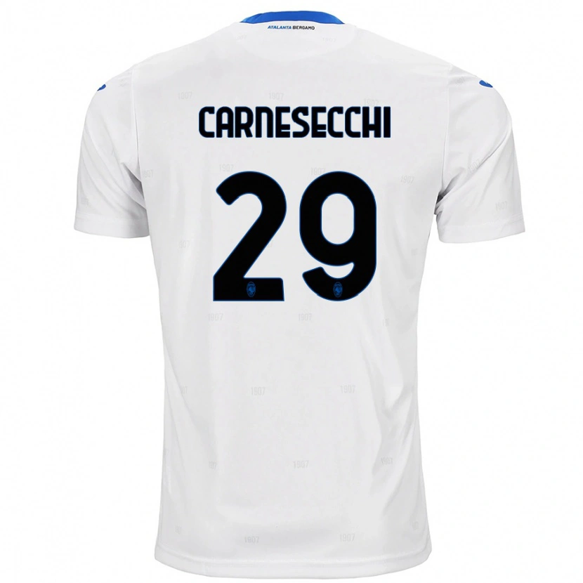 Danxen Barn Marco Carnesecchi #29 Hvit Bortetrøye Drakt Trøye 2024/25 Skjorter T-Skjorte
