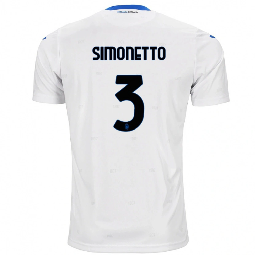 Danxen Barn Federico Simonetto #3 Hvit Bortetrøye Drakt Trøye 2024/25 Skjorter T-Skjorte