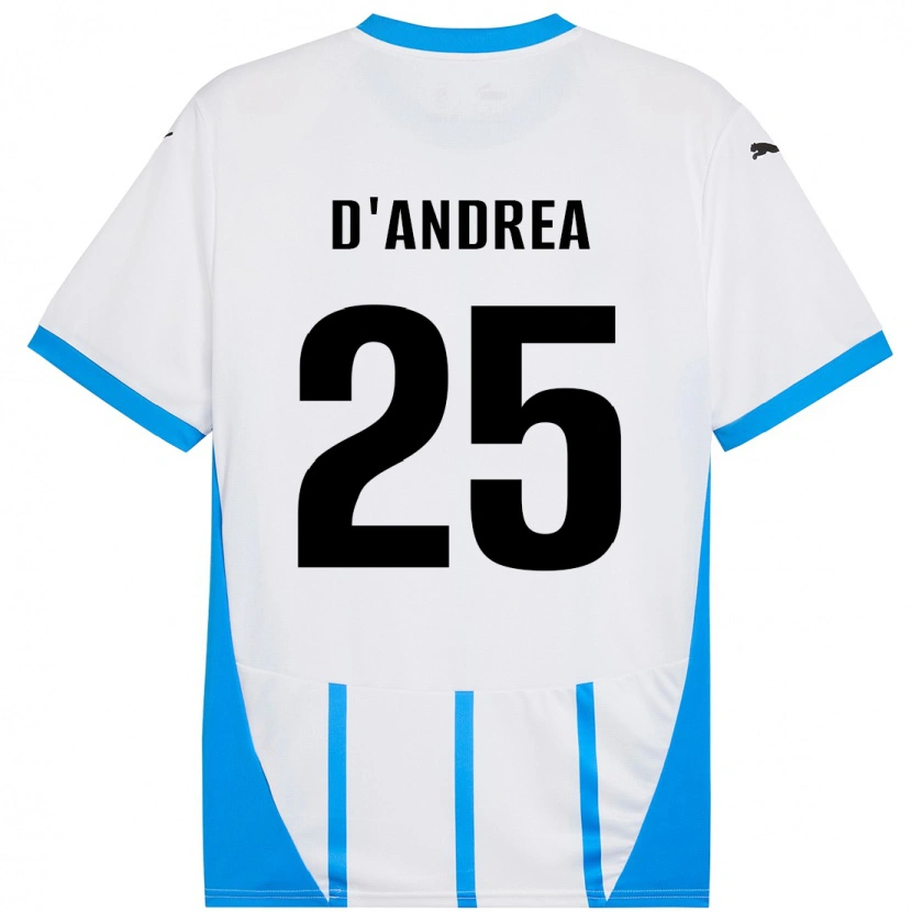 Danxen Barn Luca D'andrea #25 Hvit Blå Bortetrøye Drakt Trøye 2024/25 Skjorter T-Skjorte