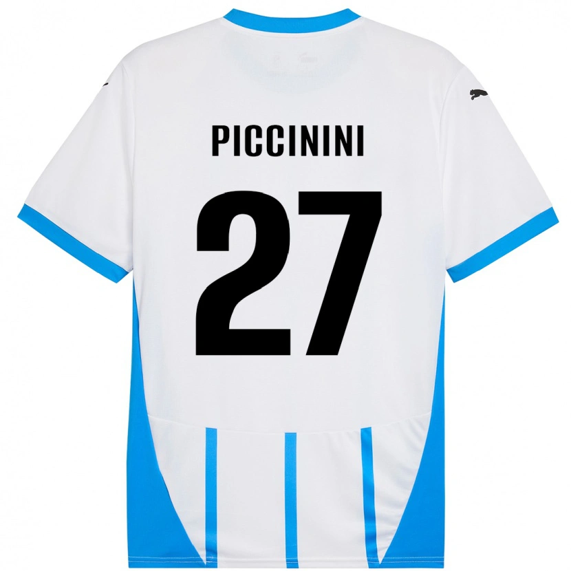 Danxen Barn Stefano Piccinini #27 Hvit Blå Bortetrøye Drakt Trøye 2024/25 Skjorter T-Skjorte