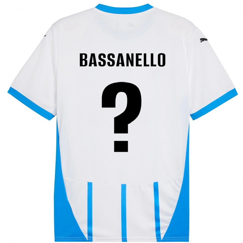 Danxen Barn Davide Bassanello #0 Hvit Blå Bortetrøye Drakt Trøye 2024/25 Skjorter T-Skjorte