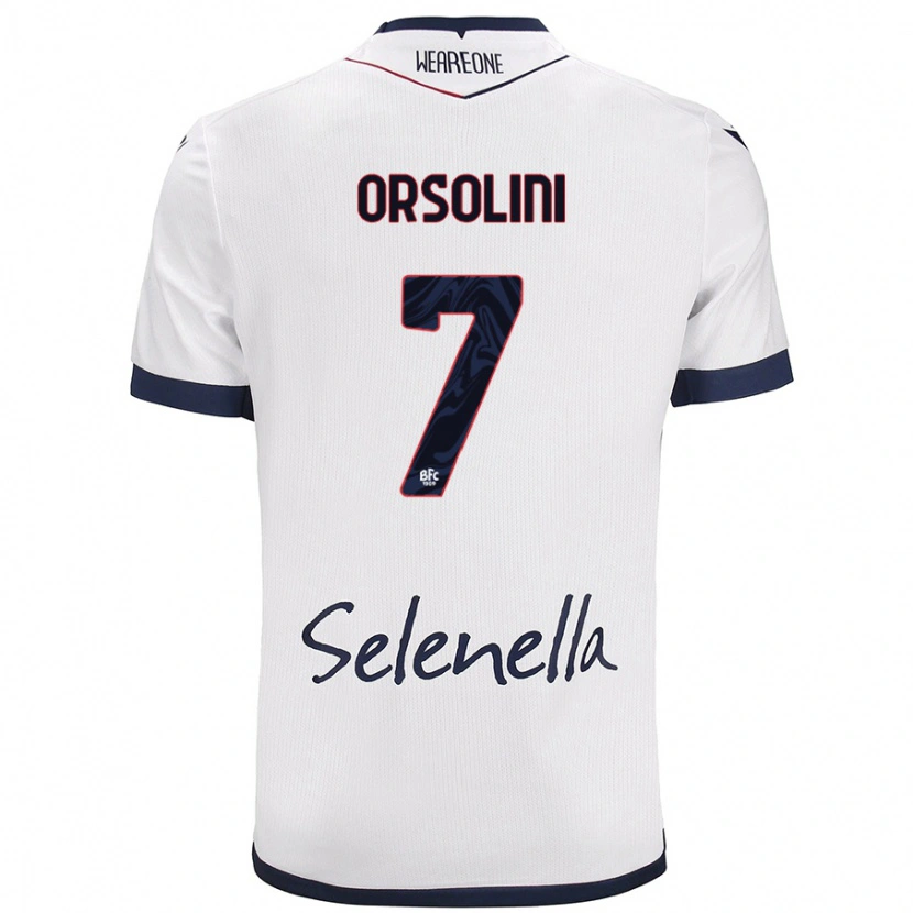 Danxen Barn Riccardo Orsolini #7 Hvit Kongeblå Bortetrøye Drakt Trøye 2024/25 Skjorter T-Skjorte