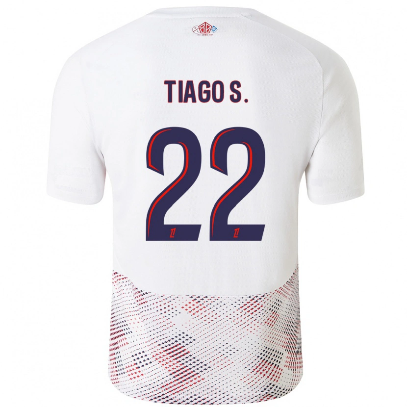 Danxen Barn Tiago Santos #22 Hvit Kongeblå Bortetrøye Drakt Trøye 2024/25 Skjorter T-Skjorte
