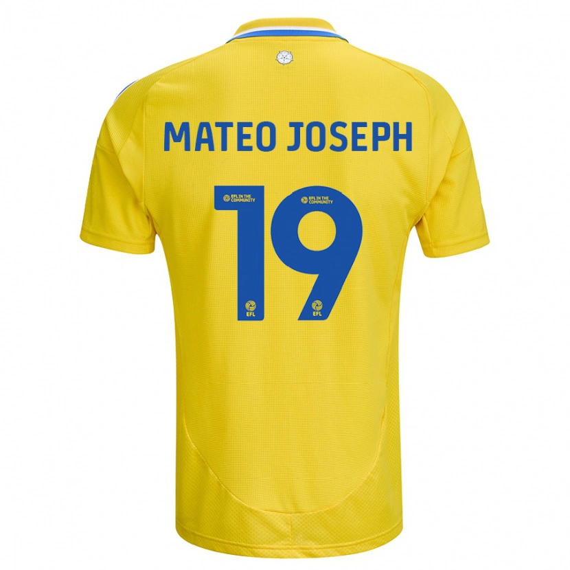 Danxen Barn Mateo Joseph #19 Gul Blå Bortetrøye Drakt Trøye 2024/25 Skjorter T-Skjorte
