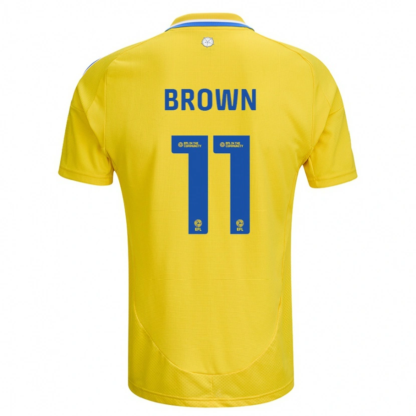Danxen Barn Abbie Brown #11 Gul Blå Bortetrøye Drakt Trøye 2024/25 Skjorter T-Skjorte