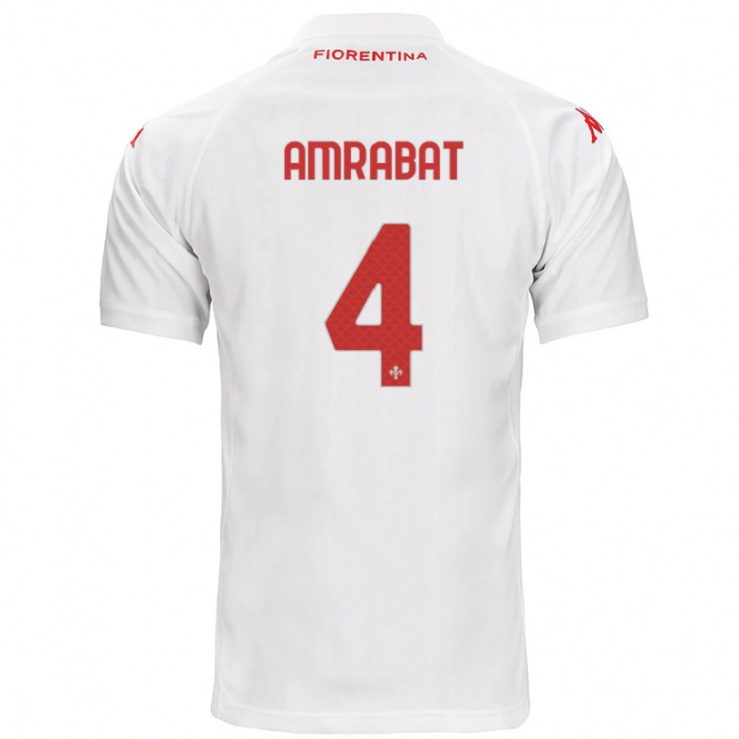 Danxen Barn Sofyan Amrabat #4 Hvit Bortetrøye Drakt Trøye 2024/25 Skjorter T-Skjorte