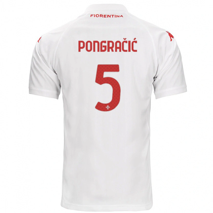 Danxen Barn Marin Pongračić #5 Hvit Bortetrøye Drakt Trøye 2024/25 Skjorter T-Skjorte