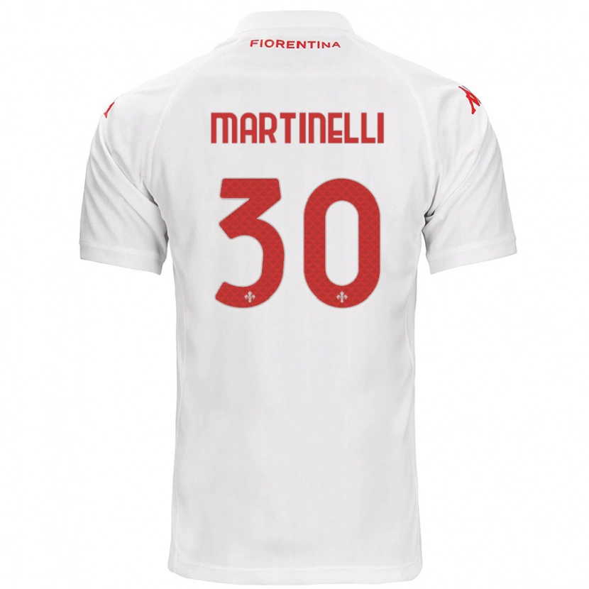 Danxen Barn Tommaso Martinelli #30 Hvit Bortetrøye Drakt Trøye 2024/25 Skjorter T-Skjorte