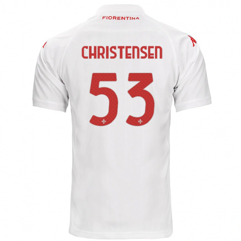 Danxen Barn Oliver Christensen #53 Hvit Bortetrøye Drakt Trøye 2024/25 Skjorter T-Skjorte