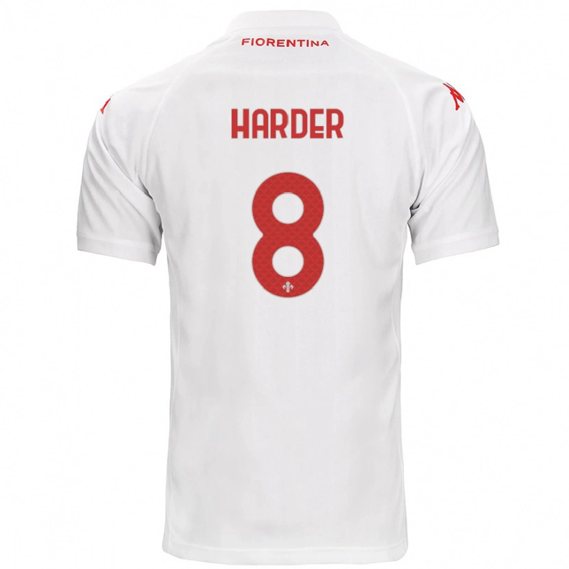Danxen Barn Jonas Harder #8 Hvit Bortetrøye Drakt Trøye 2024/25 Skjorter T-Skjorte