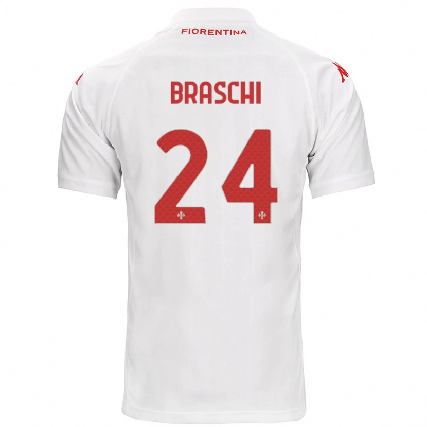 Danxen Barn Riccardo Braschi #24 Hvit Bortetrøye Drakt Trøye 2024/25 Skjorter T-Skjorte