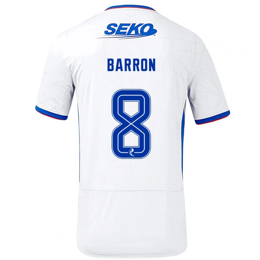 Danxen Barn Connor Barron #8 Hvit Blå Bortetrøye Drakt Trøye 2024/25 Skjorter T-Skjorte
