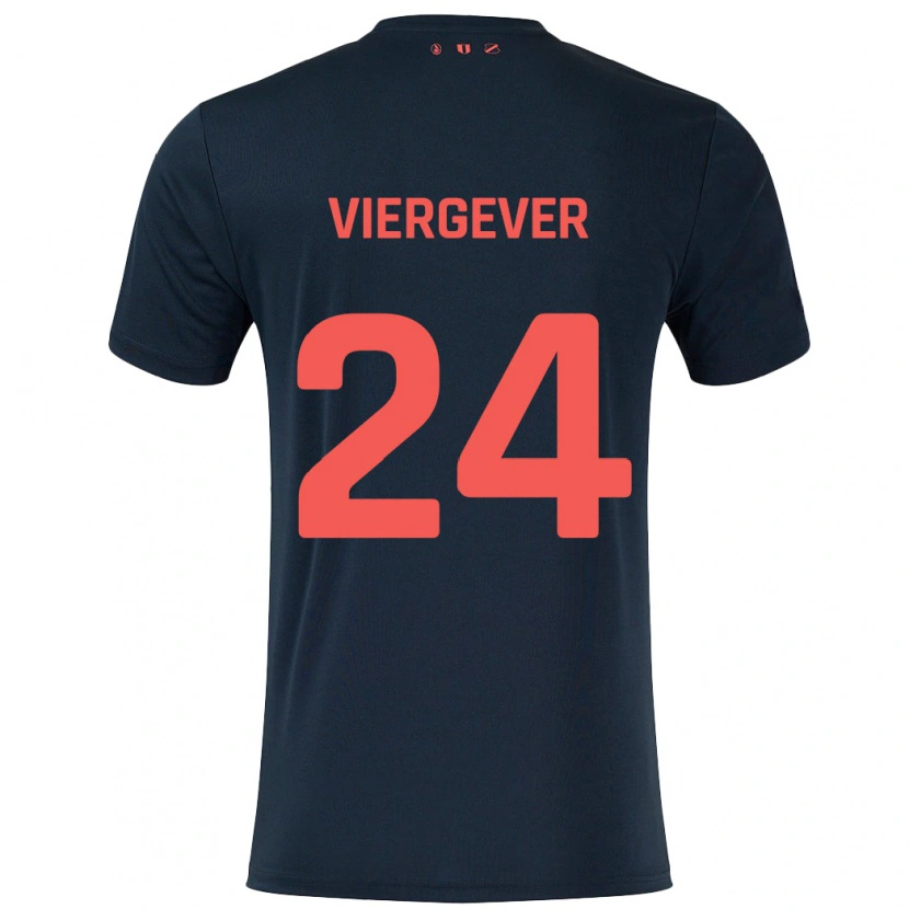 Danxen Barn Nick Viergever #24 Svart Rød Bortetrøye Drakt Trøye 2024/25 Skjorter T-Skjorte