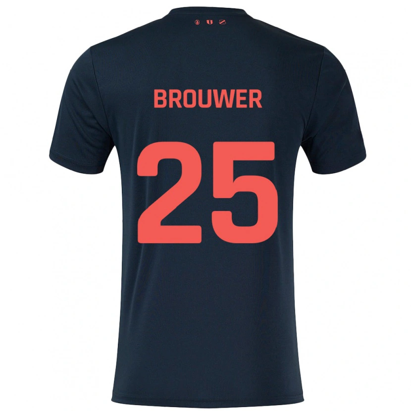 Danxen Barn Michael Brouwer #25 Svart Rød Bortetrøye Drakt Trøye 2024/25 Skjorter T-Skjorte