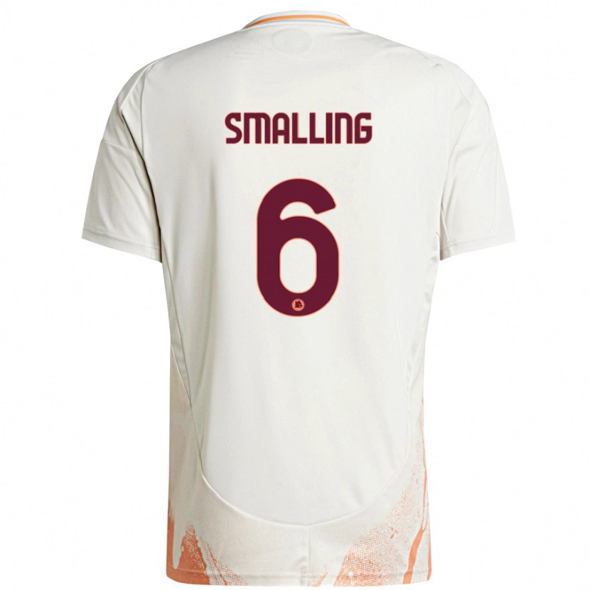 Danxen Barn Chris Smalling #6 Kremhvit Oransje Bortetrøye Drakt Trøye 2024/25 Skjorter T-Skjorte