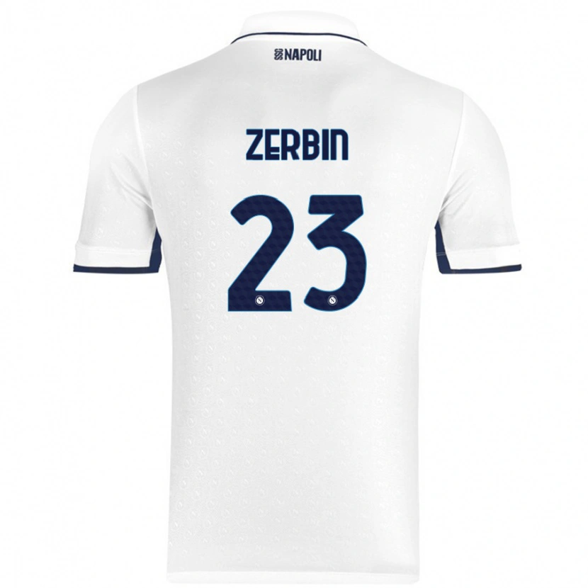 Danxen Barn Alessio Zerbin #23 Hvit Kongeblå Bortetrøye Drakt Trøye 2024/25 Skjorter T-Skjorte