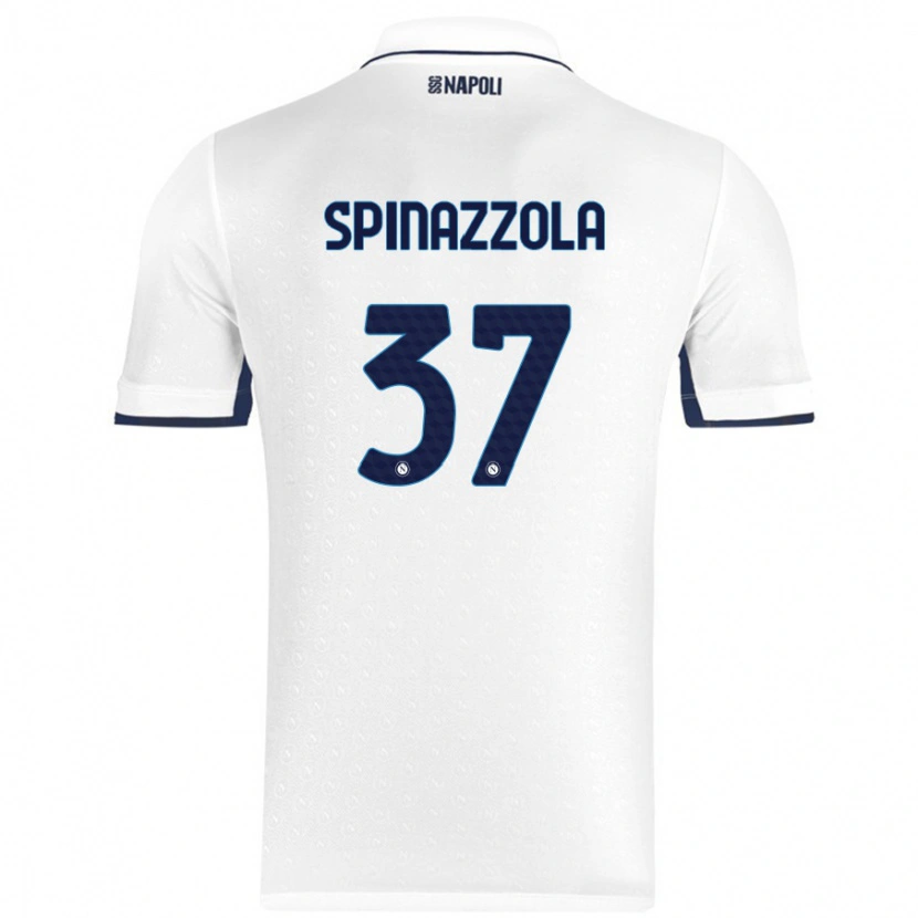 Danxen Barn Leonardo Spinazzola #37 Hvit Kongeblå Bortetrøye Drakt Trøye 2024/25 Skjorter T-Skjorte