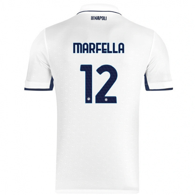 Danxen Barn Davide Marfella #12 Hvit Kongeblå Bortetrøye Drakt Trøye 2024/25 Skjorter T-Skjorte