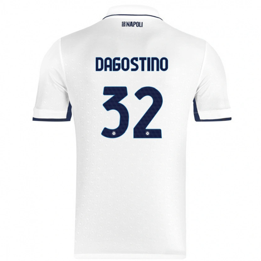 Danxen Barn Giuseppe Dagostino #32 Hvit Kongeblå Bortetrøye Drakt Trøye 2024/25 Skjorter T-Skjorte