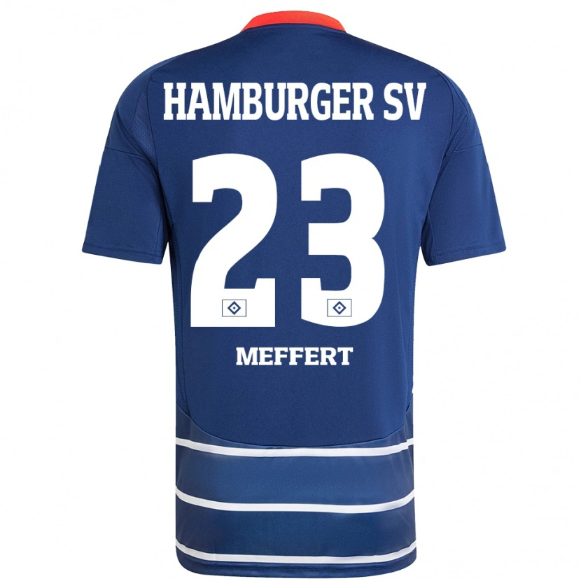 Danxen Barn Jonas Meffert #23 Mørkeblått Bortetrøye Drakt Trøye 2024/25 Skjorter T-Skjorte