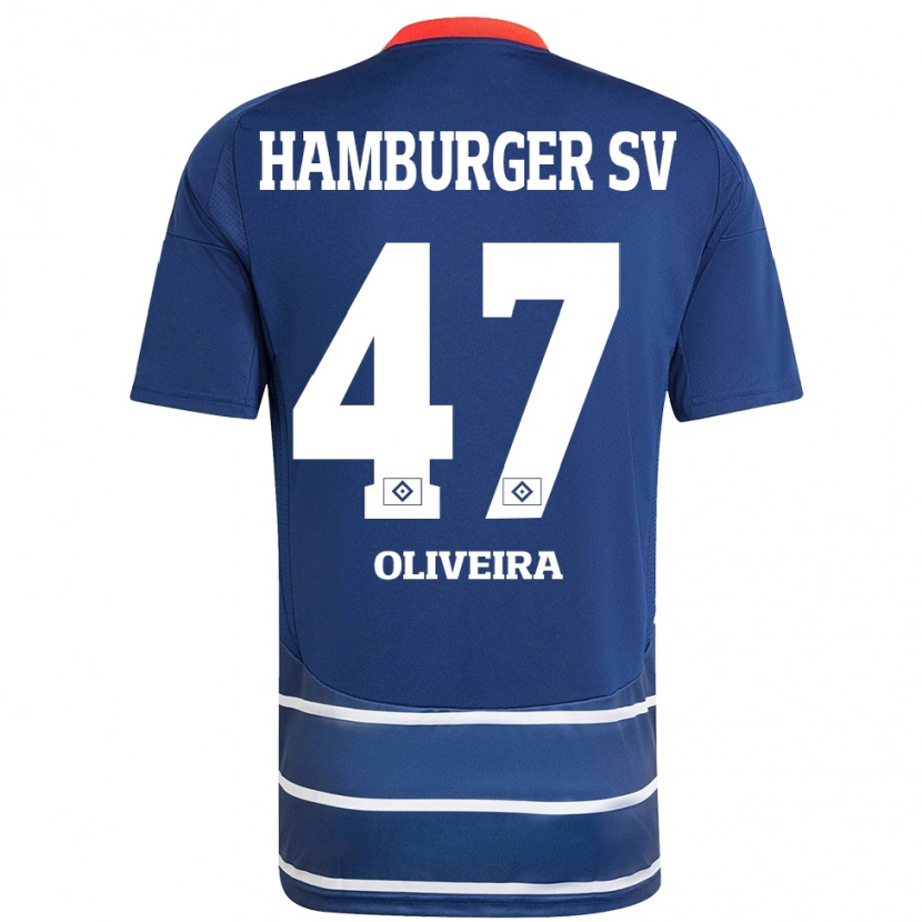 Danxen Barn Nicolas Oliveira #47 Mørkeblått Bortetrøye Drakt Trøye 2024/25 Skjorter T-Skjorte