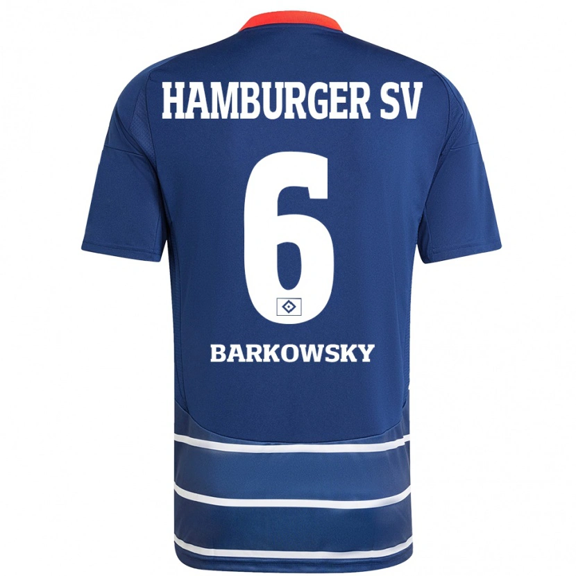Danxen Barn Finn Barkowsky #6 Mørkeblått Bortetrøye Drakt Trøye 2024/25 Skjorter T-Skjorte