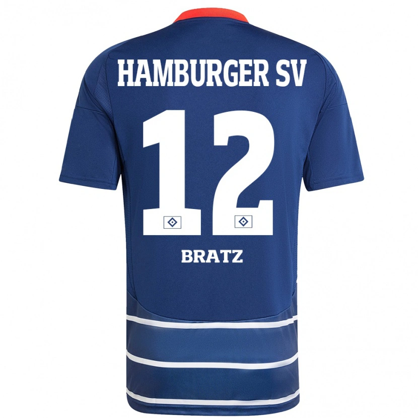 Danxen Barn Julian Brätz #12 Mørkeblått Bortetrøye Drakt Trøye 2024/25 Skjorter T-Skjorte