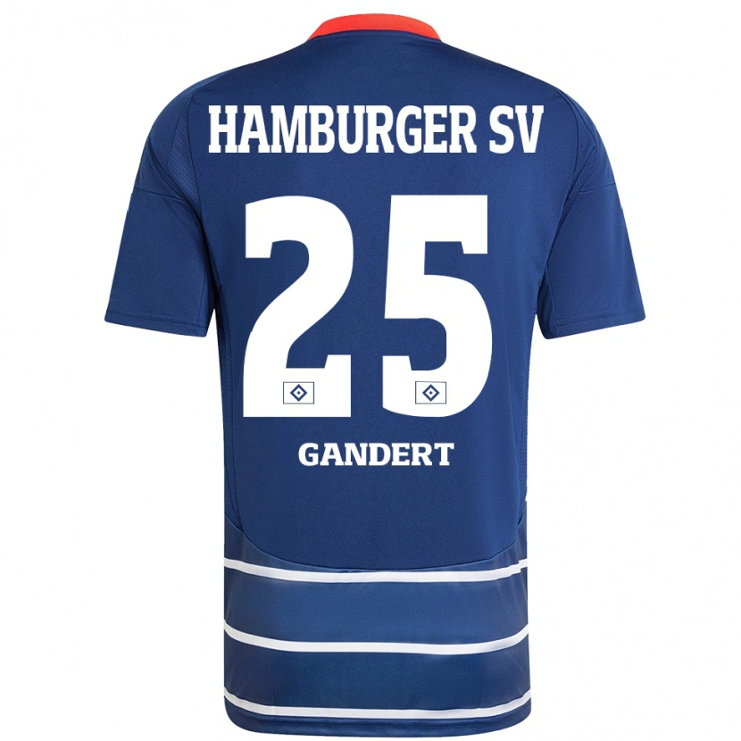 Danxen Barn Jeremy Gandert #25 Mørkeblått Bortetrøye Drakt Trøye 2024/25 Skjorter T-Skjorte