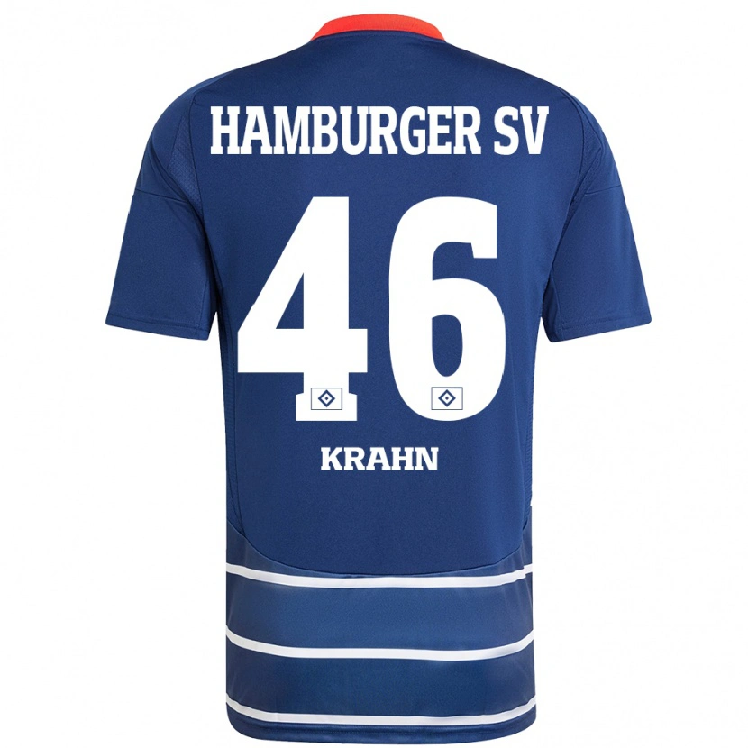 Danxen Barn Elijah Krahn #46 Mørkeblått Bortetrøye Drakt Trøye 2024/25 Skjorter T-Skjorte