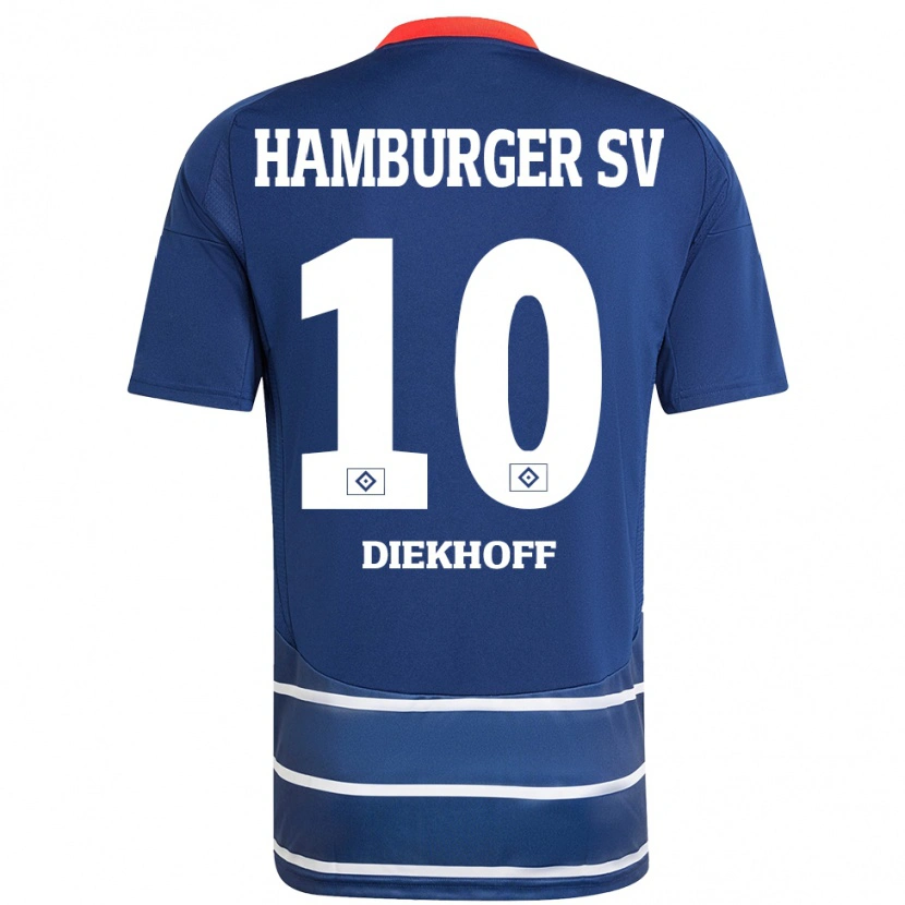 Danxen Barn Hannah Diekhoff #10 Mørkeblått Bortetrøye Drakt Trøye 2024/25 Skjorter T-Skjorte