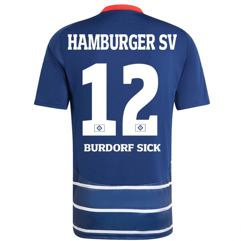 Danxen Barn Emma Burdorf-Sick #12 Mørkeblått Bortetrøye Drakt Trøye 2024/25 Skjorter T-Skjorte