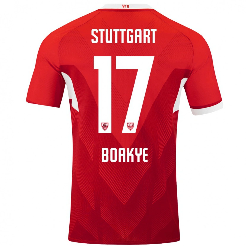 Danxen Barn Maurice Boakye #17 Rød Hvit Bortetrøye Drakt Trøye 2024/25 Skjorter T-Skjorte
