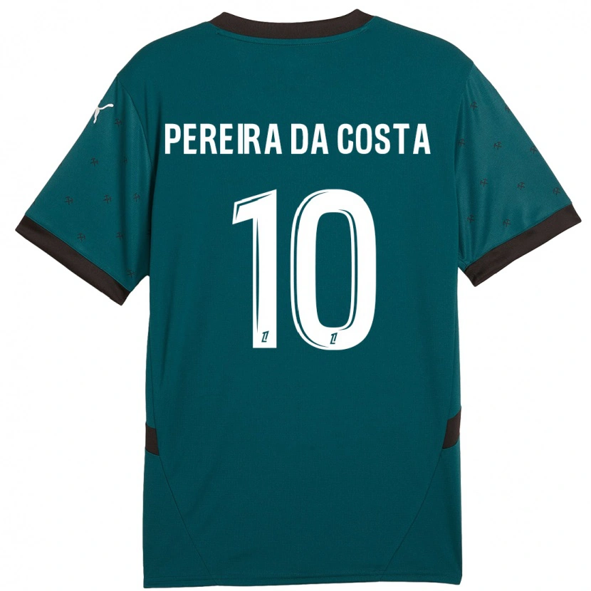 Danxen Barn David Pereira Da Costa #10 Mørkegrønn Bortetrøye Drakt Trøye 2024/25 Skjorter T-Skjorte