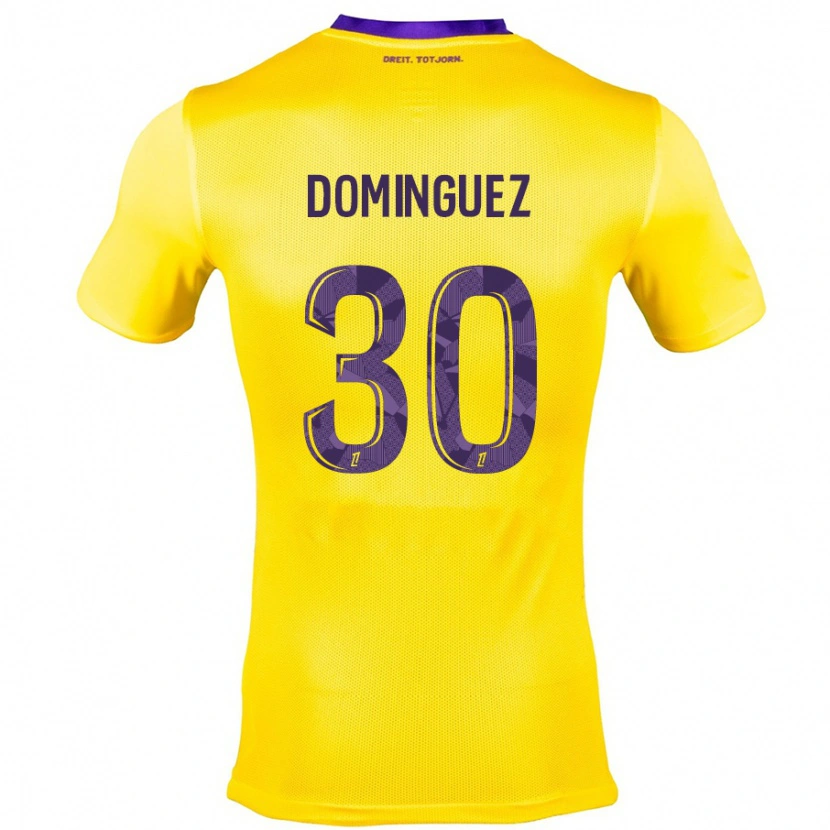 Danxen Barn Álex Domínguez #30 Gul Lilla Bortetrøye Drakt Trøye 2024/25 Skjorter T-Skjorte