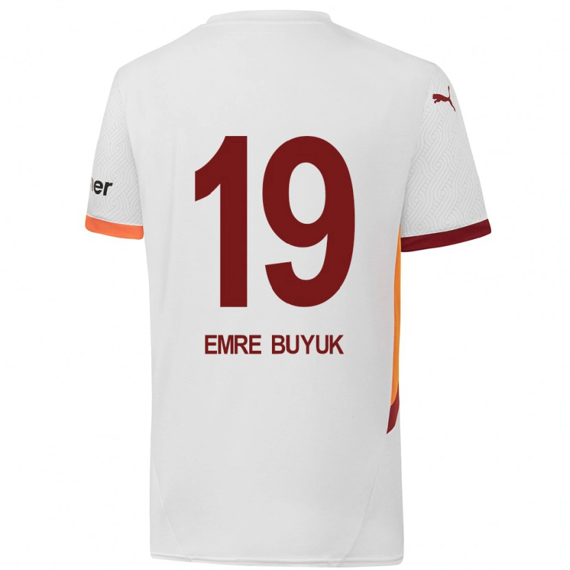 Danxen Barn Enes Emre Büyük #19 Hvit Gul Rød Bortetrøye Drakt Trøye 2024/25 Skjorter T-Skjorte