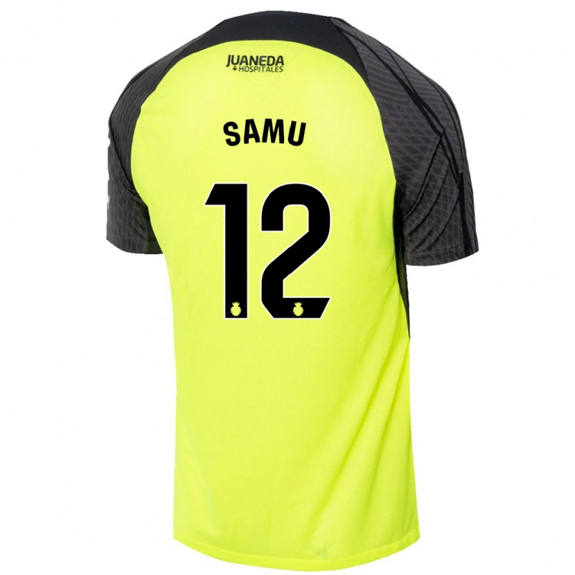 Danxen Barn Samú Costa #12 Fluorescerende Grønn Svart Bortetrøye Drakt Trøye 2024/25 Skjorter T-Skjorte